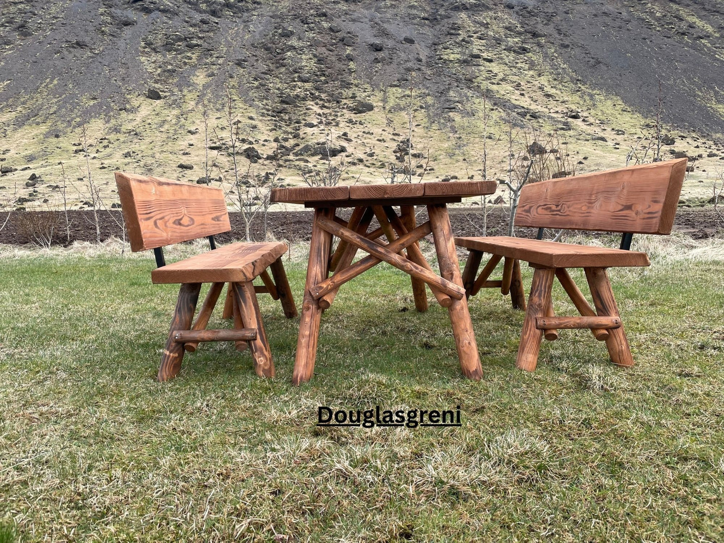 Ásdís – útiborð og bekkir 6 manna – 160 cm