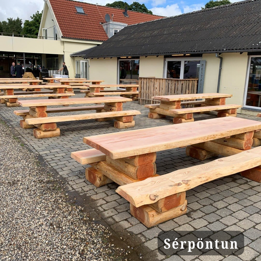 Herragarðasett úr Douglas trjádrumbum - 250cm