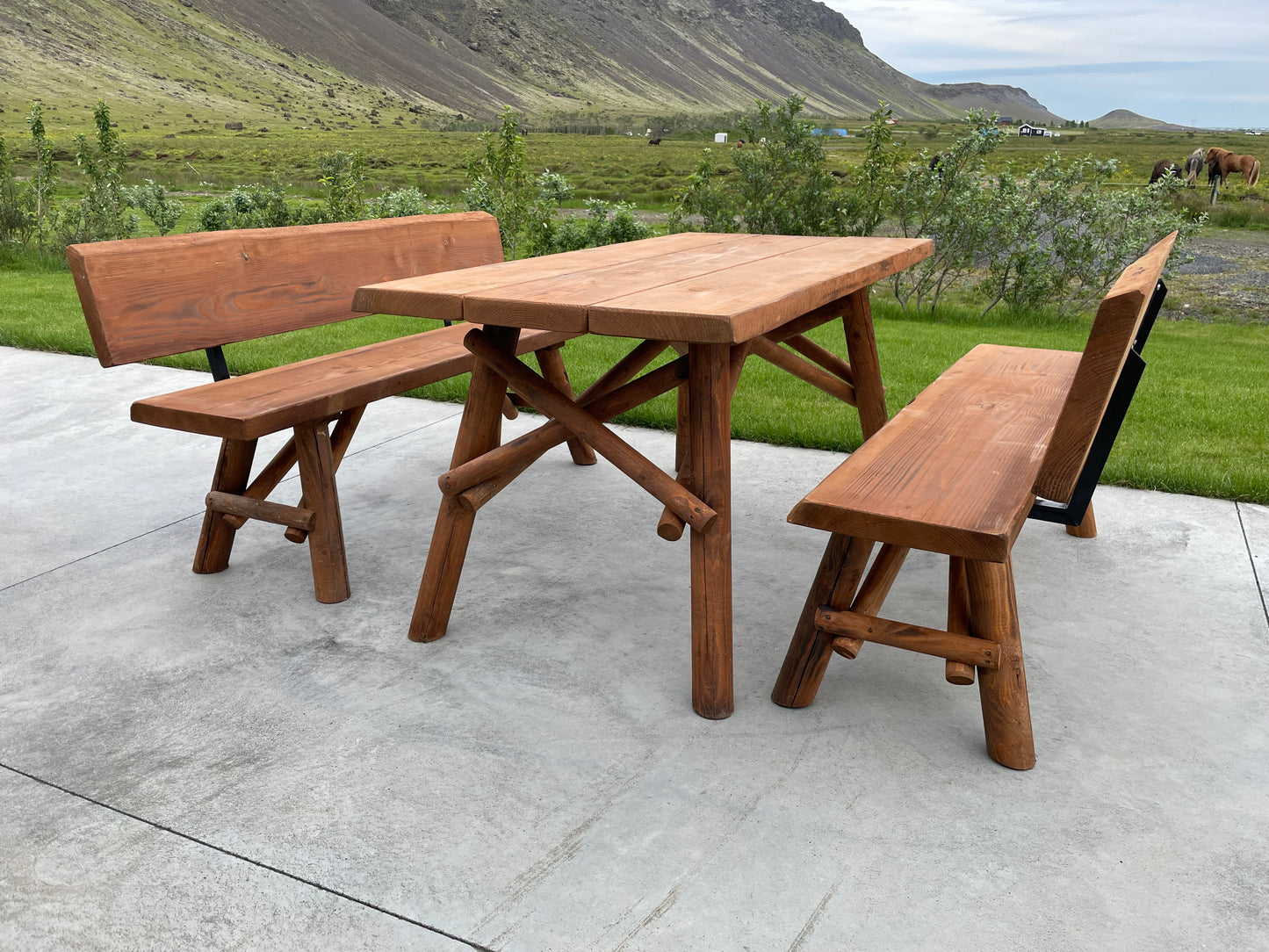 Ásdís – útiborð og bekkir 6 manna – 160 cm