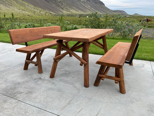 Ásdís – útiborð og bekkir 6 manna – 160 cm