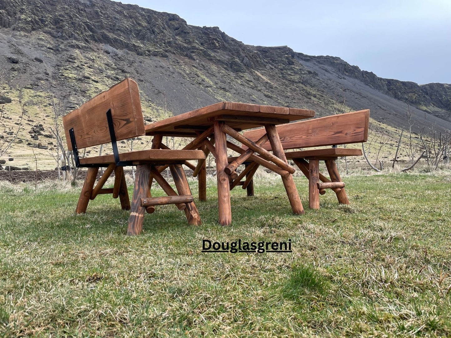 Ásdís – útiborð og bekkir 6 manna – 160 cm
